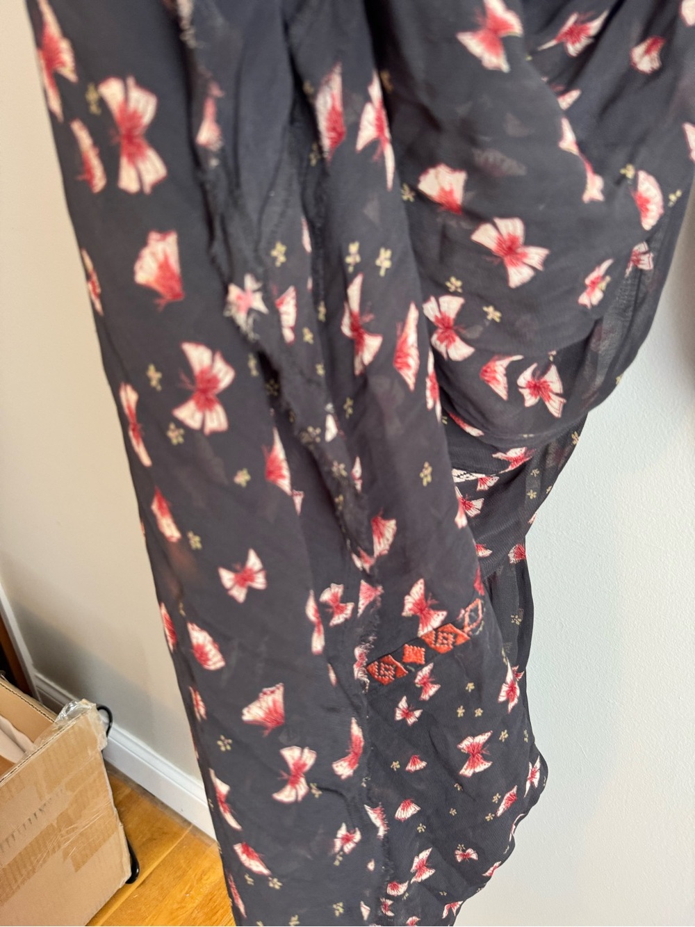 Free People Viceroy Embroidered Sheer Maxi Dress large boho festival - Picture 10 of 11